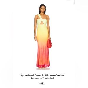 Runaway The Label Kyree Maxi Dress - Yellow and Pink Ombre
